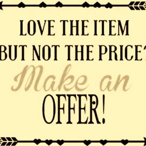 Like an item but not the price? Make me an offer!